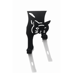 Cuier metalic cu pisică – agățător decorativ pentru ușă