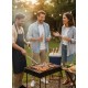 Grătar Heavy-Duty 60×40 cm din Tablă Groasă, cu Picioare Demontabile