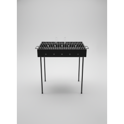 Grătar Heavy-Duty 60×40 cm din Tablă Groasă, cu Picioare Demontabile