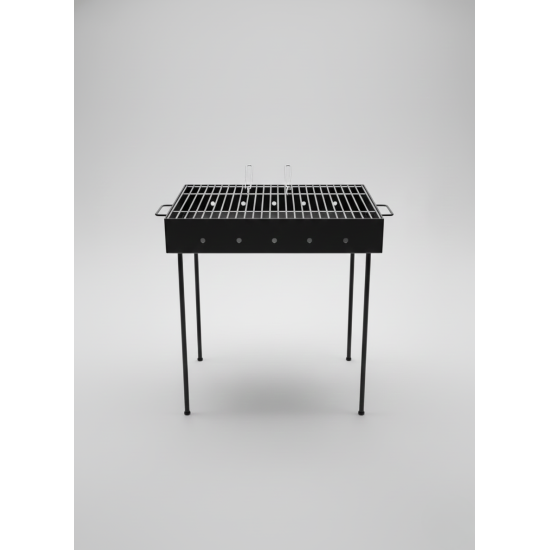 Grătar Heavy-Duty 60×40 cm din Tablă Groasă, cu Picioare Demontabile