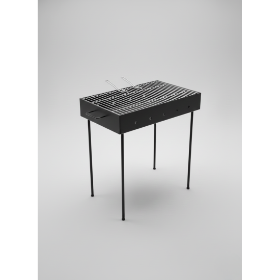 Grătar Heavy-Duty 60×40 cm din Tablă Groasă, cu Picioare Demontabile