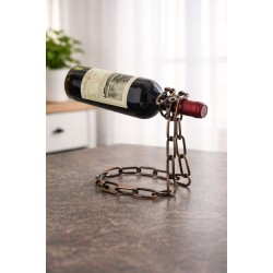 Suport pentru sticlă de vin cu lanț – efect de levitație