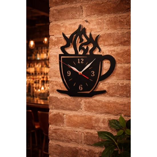 Ceas de perete metalic „Ceașcă de cafea” – design modern