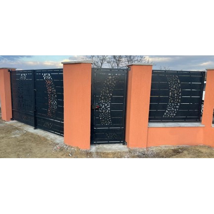 Poarta metalica fier forjat debitata laser Model Batanta 021
