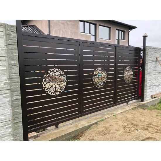 Poarta metalica din 3 bucati debitate laser Model Mandala 044